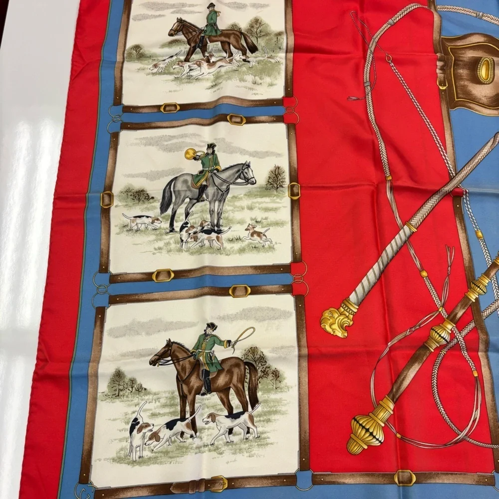 Gucci Silk Equestrian Vintage Scarf
